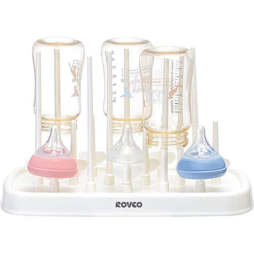 美国 奶瓶沥水器 聚丙烯瓶架 烘干机 瓶架 沥水托盘 瓶子清洁设备 抗菌清洁可拆卸 商品图0