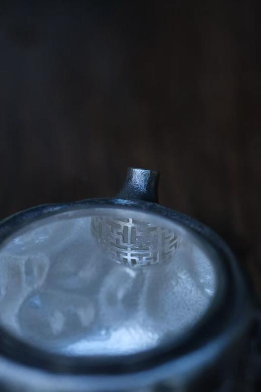 光宝堂福禄诧寂风錾刻镶嵌手工泡茶银壶100ml 商品图2