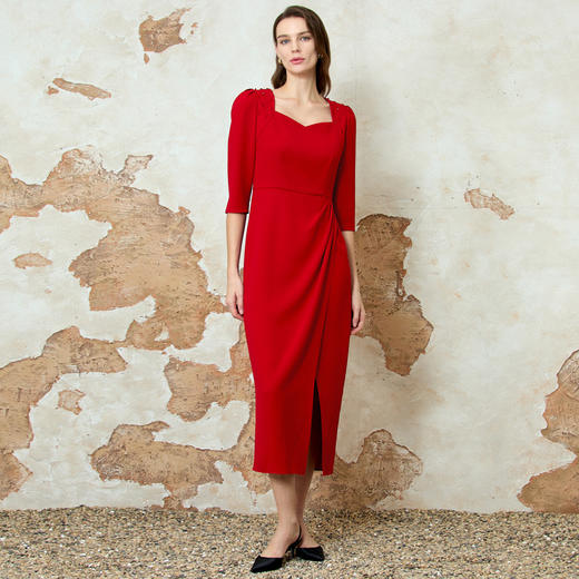 EITIE爱特爱春节新款高级感显瘦过膝订婚敬酒服宴会礼服连衣裙8177804 商品图2