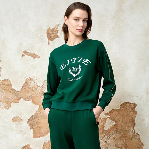 EITIE爱特爱春季新款时尚休闲百搭简约印花上衣女8113803 商品图2