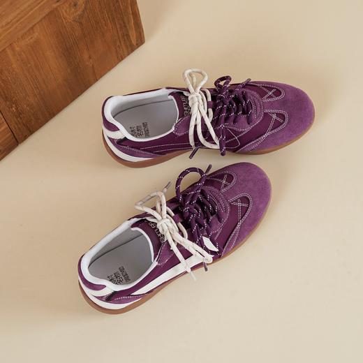 西村名物2026年春季新款拼色复古双鞋带运动鞋德训鞋休闲潮鞋T26AM17671 商品图8