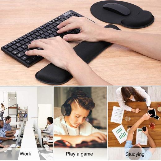 美国 Aelfox 3D加厚 键盘腕托垫和鼠标垫腕托套装 记忆棉材质 X002N7ZGBR 商品图4