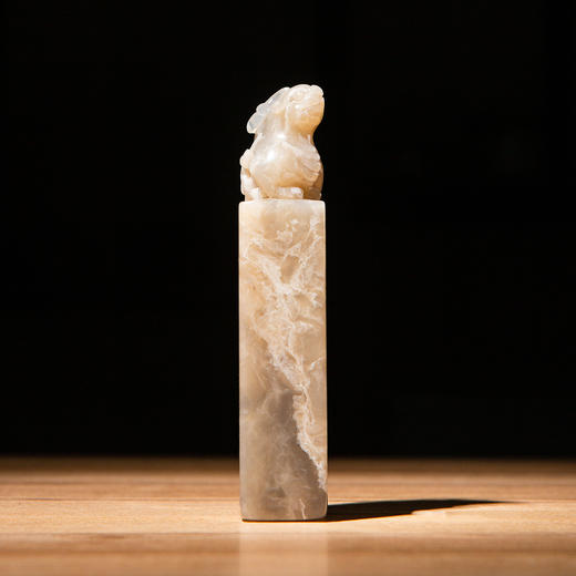 巴林石云水冻老料雕“螭虎”印章 商品图7