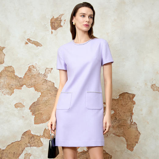 EITIE爱特爱气质高级感H版型小香风显瘦连衣裙春季新款8107809 商品图2