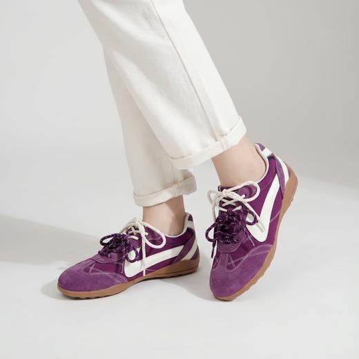 西村名物2026年春季新款拼色复古双鞋带运动鞋德训鞋休闲潮鞋T26AM17671 商品图3