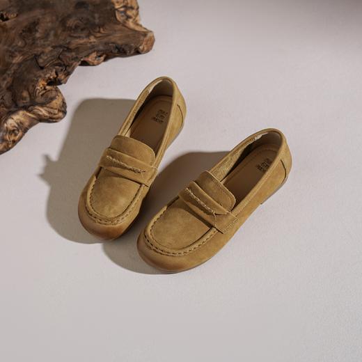 【牛皮革】西村名物2026年春季新款软底软面舒适平跟轻便不累脚浅口单鞋豆豆鞋T26AM17831 商品图3