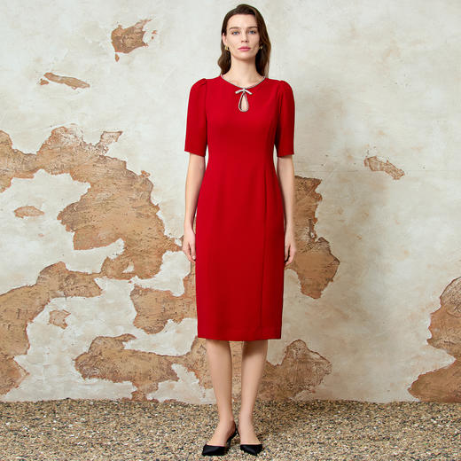 EITIE爱特爱气质镂空修身礼服连衣裙春季新款8177803 商品图5