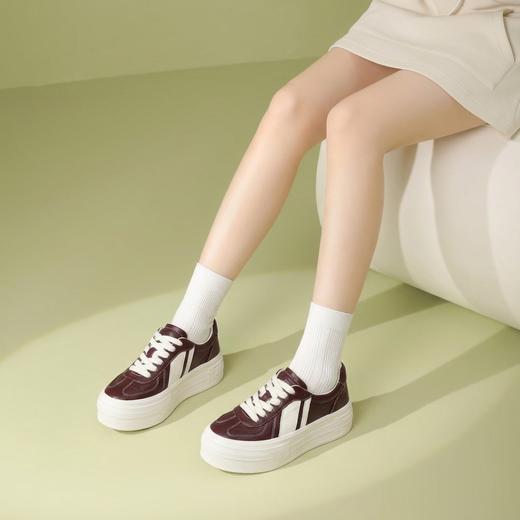 【厚底增高】西村名物2026年春季新款松糕厚底增高软底面包鞋休闲运动板鞋T26AM17661 商品图1