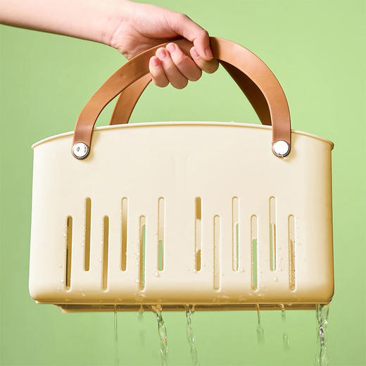 美国沃尔玛 便携式储物篮 淋浴篮 带把手塑料淋浴篮手提包 可拆卸隔板清洁 卫生室储物盒收纳器 商品图5