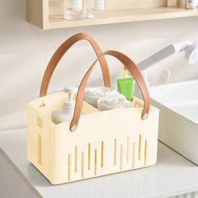 美国沃尔玛 便携式储物篮 淋浴篮 带把手塑料淋浴篮手提包 可拆卸隔板清洁 卫生室储物盒收纳器