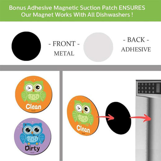 高端品质 洗碗机磁贴清洁脏污标志 双面厨房洗碗机磁贴 创意礼物 商品图1