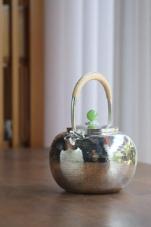 光宝堂锤目纹理手工煮茶银壶900ml 商品图2