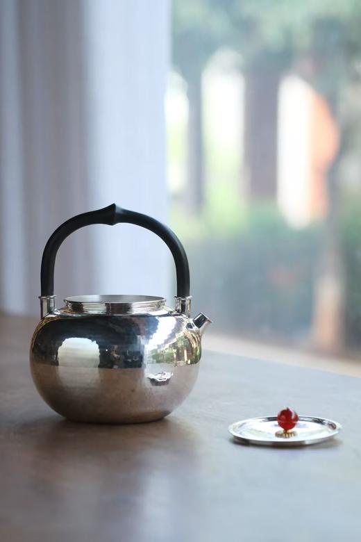 光宝堂锤目纹理手工煮泡两用银壶400ml-YHD 商品图6