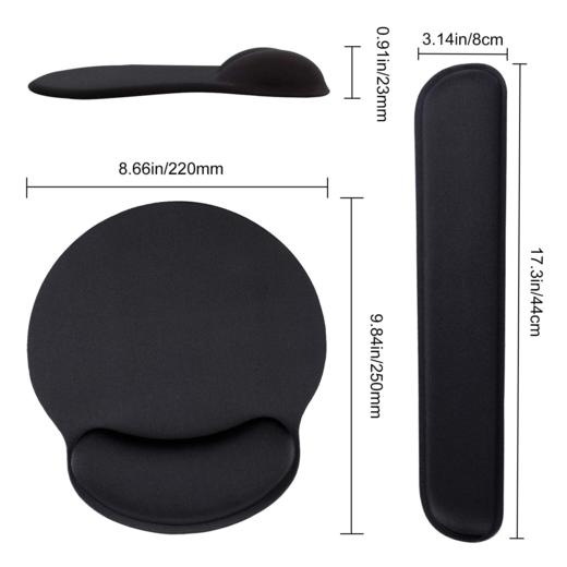 美国 Aelfox 3D加厚 键盘腕托垫和鼠标垫腕托套装 记忆棉材质 X002N7ZGBR 商品图6