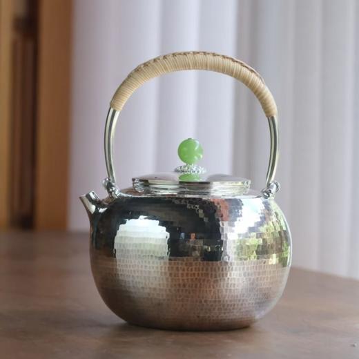 光宝堂锤目纹理手工煮茶银壶900ml 商品图0