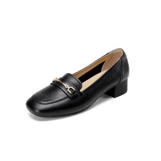 【牛皮革】西村名物2026年春季新款舒适中跟小方头简约大方浅口单鞋T26AE17801 商品图7