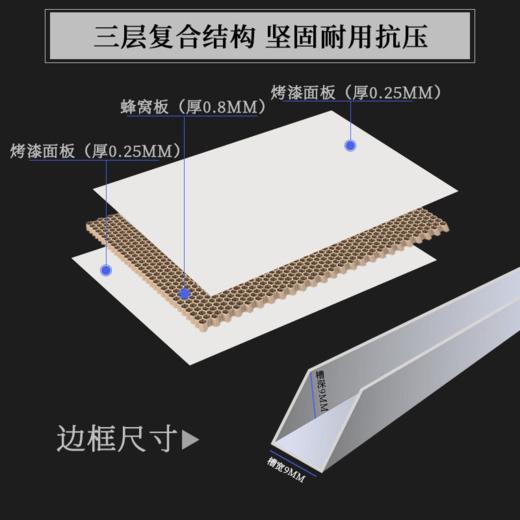 桌面双面磁吸办公家用白板 教学金属支架写字板 银色 商品图3