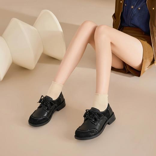 【牛皮革】西村名物2026年春季新款舒适厚底防滑系带线缝工艺休闲乐福鞋T26AM17631 商品图1