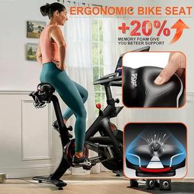 美国 IPSXP 高端品质 自行车记忆海绵坐垫 带尾灯的宽骑车坐垫 双弹簧设计 黑色 X001GDA6N9