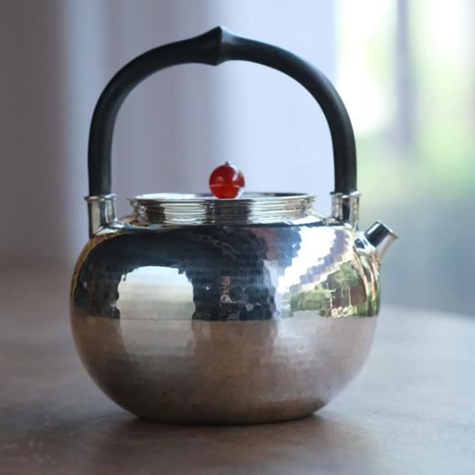 光宝堂锤目纹理手工煮泡两用银壶400ml-YHD 商品图2