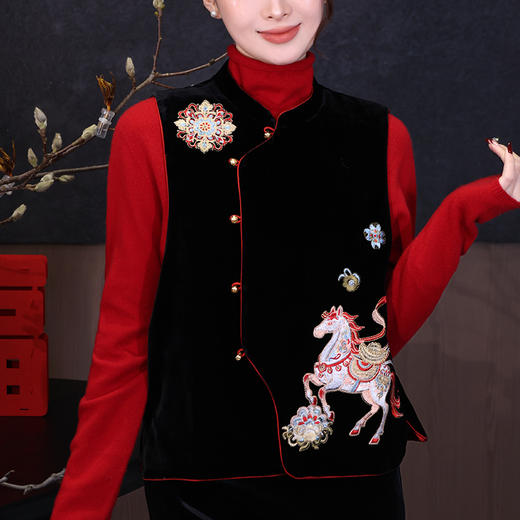 【不退不换】【预售7天】良木礼桑蚕丝国风马甲（3320） 商品图3