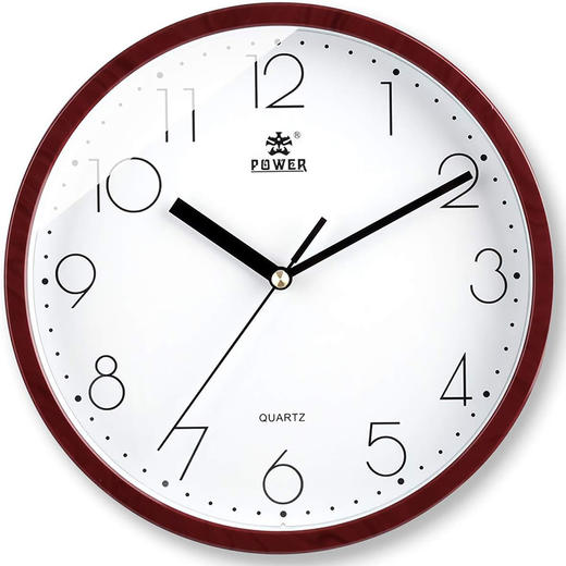 美国 POWER霸王挂钟 客厅简约时钟创意家用挂墙免打孔石英钟 10英寸 商品图1