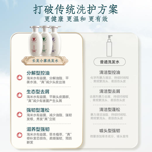 【秒杀】非遗传承 古法发酵 I 长发小寨  淘米水头皮护理洗发水控油滋养清爽蓬爽去屑止痒 稻米蛋白养发乳 商品图4