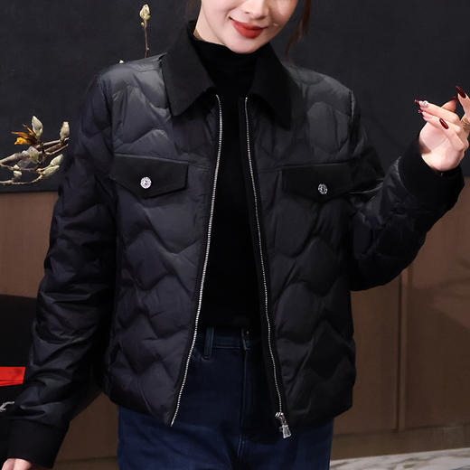 【特价不退换】【部分现货】良木礼翻领短款鹅绒服（2601） 商品图7