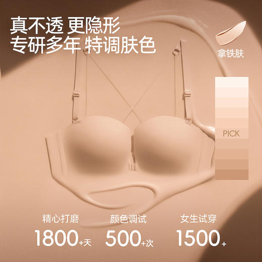 好奇蜜斯（Miss Curiosity）前扣性感美背光面无痕小胸聚拢内衣女文胸套装无钢圈胸罩新款-普丽雅 商品图3