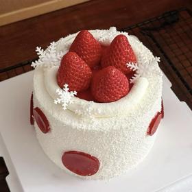 【初雪浪漫】冬季限定ins风高级感草莓生日蛋糕