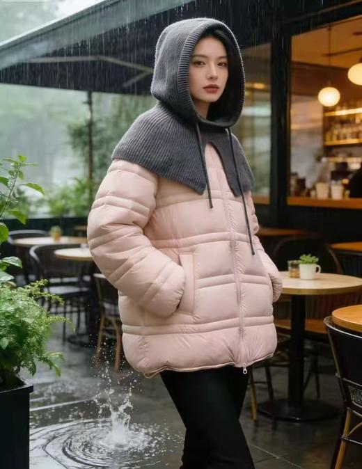 女王节抢购价-不支持退【自营】一码一物，可溯源！【羽绒服】（赠送披肩帽）韩系泡芙白鸭绒中长羽绒服-喜出 商品图2