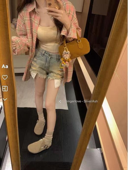 样衣清仓【格子衬衫】复古撞色衬衣-喜出 商品图0