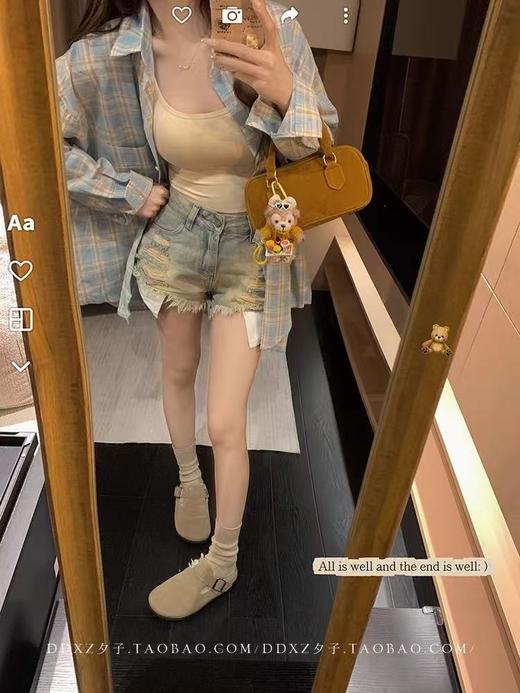 样衣清仓【格子衬衫】复古撞色衬衣-喜出 商品图2