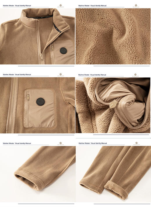 MartineWester男双刷双摇奥利绒立领相拼拉链衫11063266 商品图6