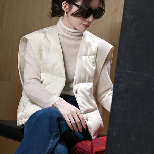 【特价不退换】【预售7天】良木礼羊毛拼接鹅绒马甲（3453） 商品图2