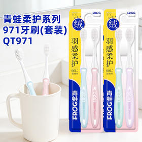 青蛙柔护系列971牙刷(套装)QT971（下单请备注绿紫或蓝粉颜色，无备注随机发）
