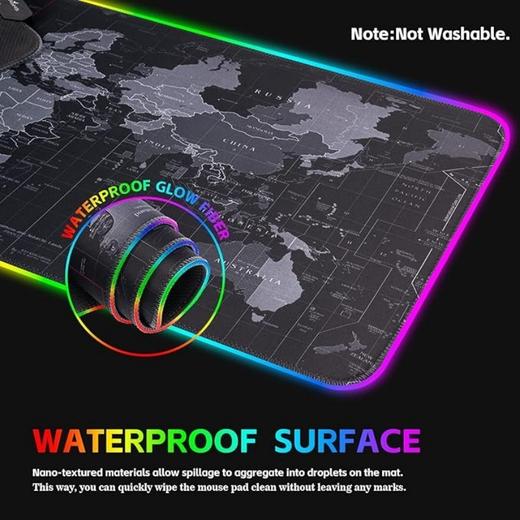 美国亚马逊RGB发光世界地图大号游戏鼠标垫 支持多种RGB光效 X0035JU3A1 商品图5