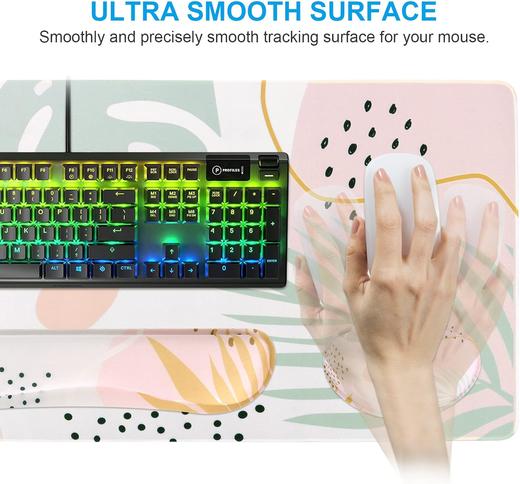 iCasso （阳光）三合一键盘鼠标人体工程学腕托桌面垫套装 X003E7Y79H 商品图3