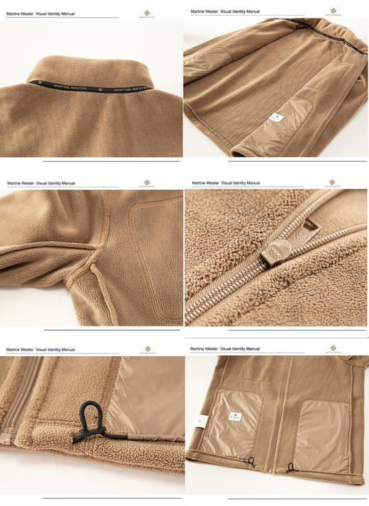 MartineWester男双刷双摇奥利绒立领相拼拉链衫11063266 商品图7