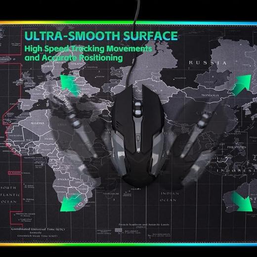 美国亚马逊RGB发光世界地图大号游戏鼠标垫 支持多种RGB光效 X0035JU3A1 商品图4