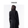VIMAGE纬漫纪复古高智感通勤显瘦百搭黑色polo领上衣2026春季新款V2513203 商品缩略图4