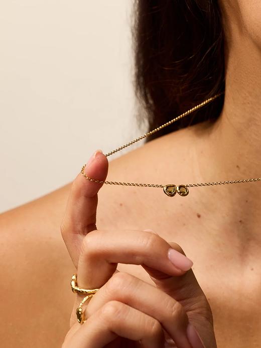 北京仓｜Agapee-LYSIANA-金色 圆形 水滴 项链［法国设计师］ 商品图2