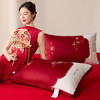 自然醒玉兰喜事婚庆枕-大红婚庆喜庆枕芯刺绣结婚枕头（送红礼袋）XK 商品缩略图0