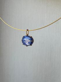 SpoiledBrat Jewelry18K金蓝晶石吊坠项链 神秘的克莱因蓝 