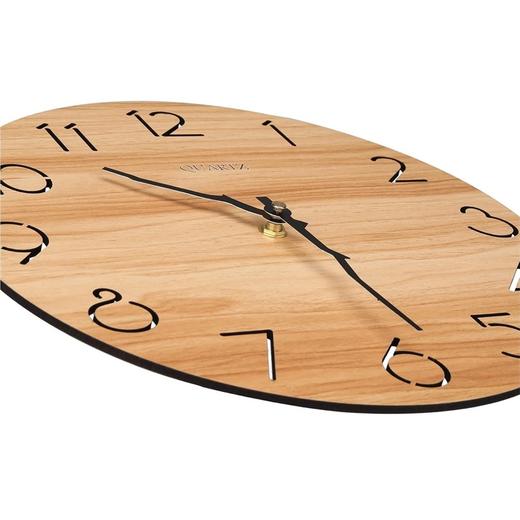 美国 LAIGOO 12英寸木质木纹底壁挂石英时钟 创意镂空数字 无框无玻璃 商品图5