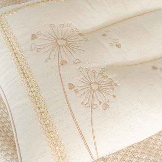 自然醒亚麻蒲公英枕-棉麻枕芯刺绣亚麻枕头XK 商品图6