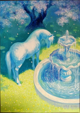 李易君《许愿池边》原作