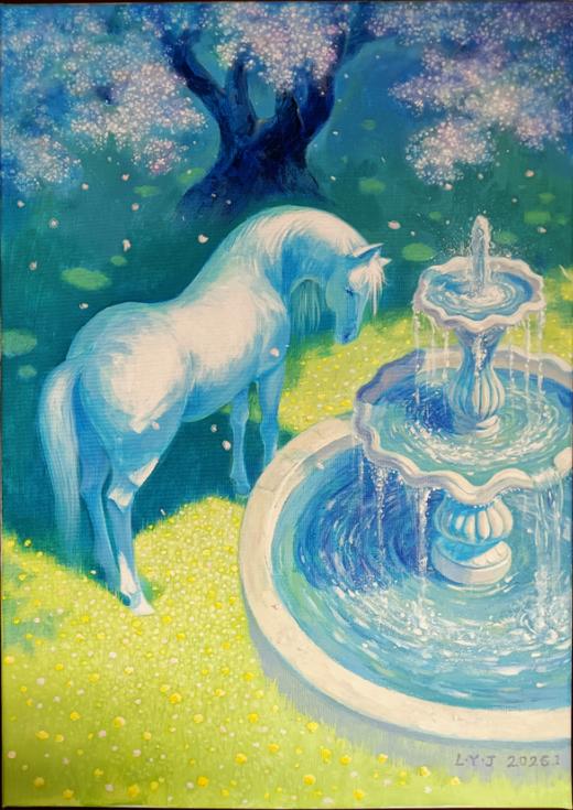 李易君《许愿池边》原作 商品图0