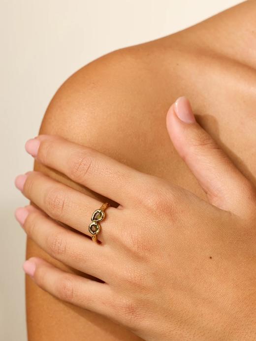 北京仓｜Agapee-LYSIANA-金色 圆形 水滴 戒指［法国设计师］ 商品图0