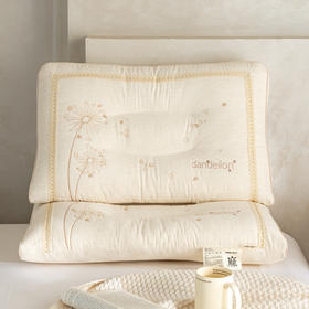 自然醒亚麻蒲公英枕-棉麻枕芯刺绣亚麻枕头XK